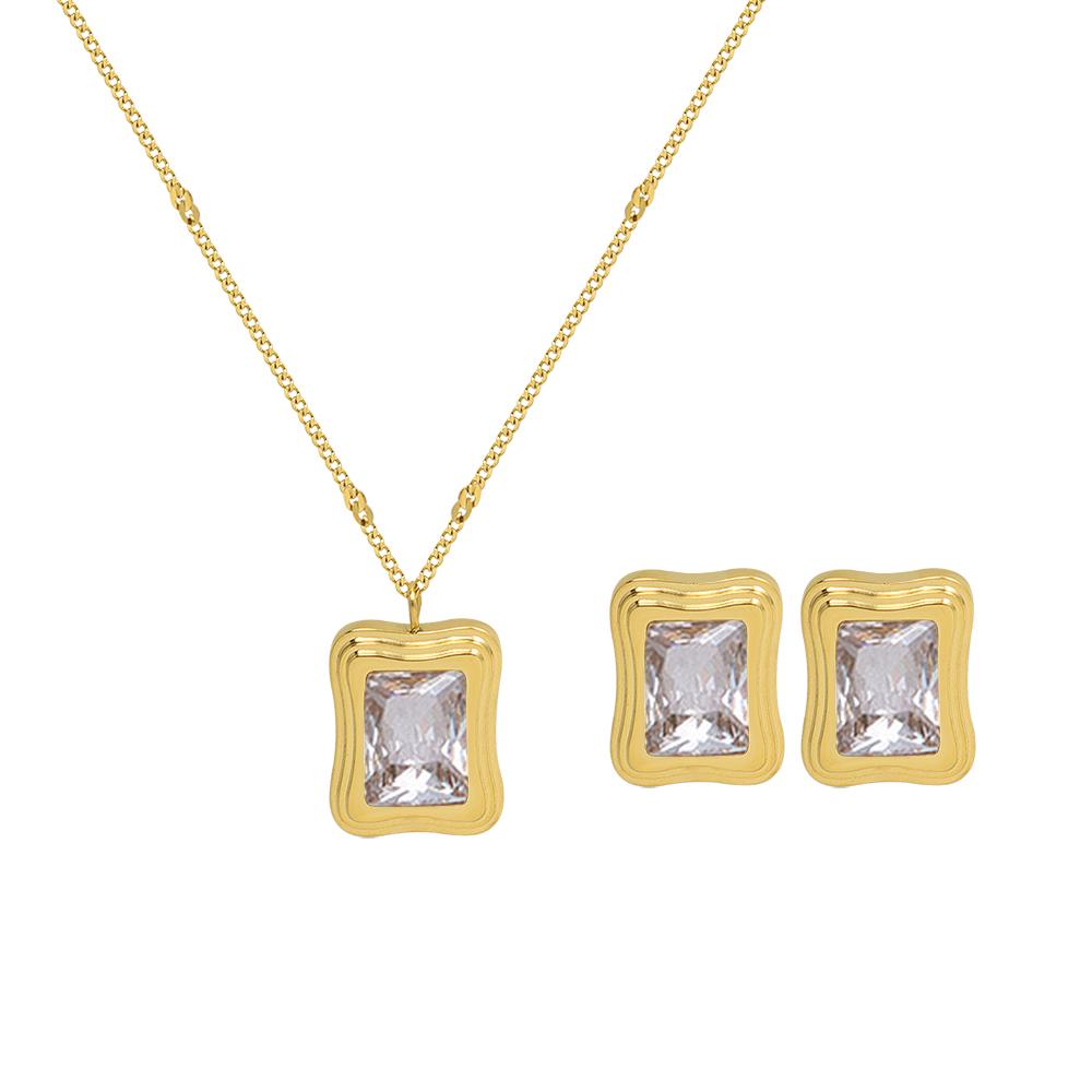Gemstone Stud Earrings In Gold