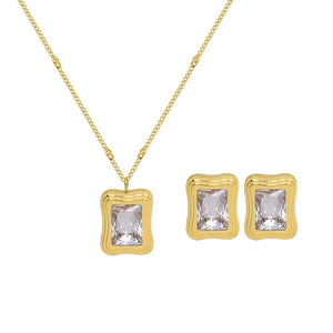 Gemstone Stud Earrings In Gold