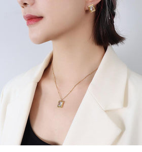 Gemstone Stud Earrings In Gold