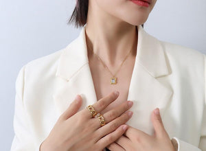 Gemstone Chain Necklace In Gold