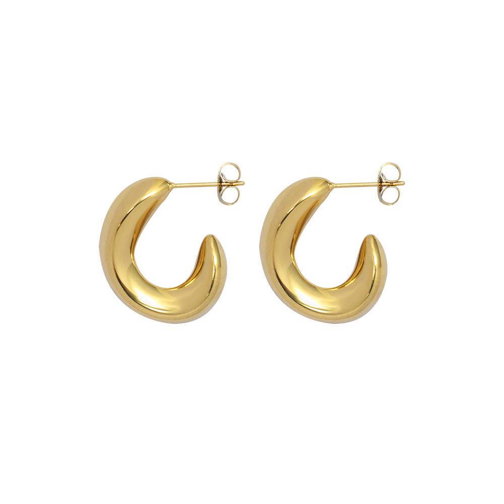 Chunky Swirl Hoops In Gold